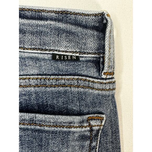 Social Threads x Risen Women's Straight Stretch Denim Jeans - Size 1/25 (25x26) - Picture 3 of 6